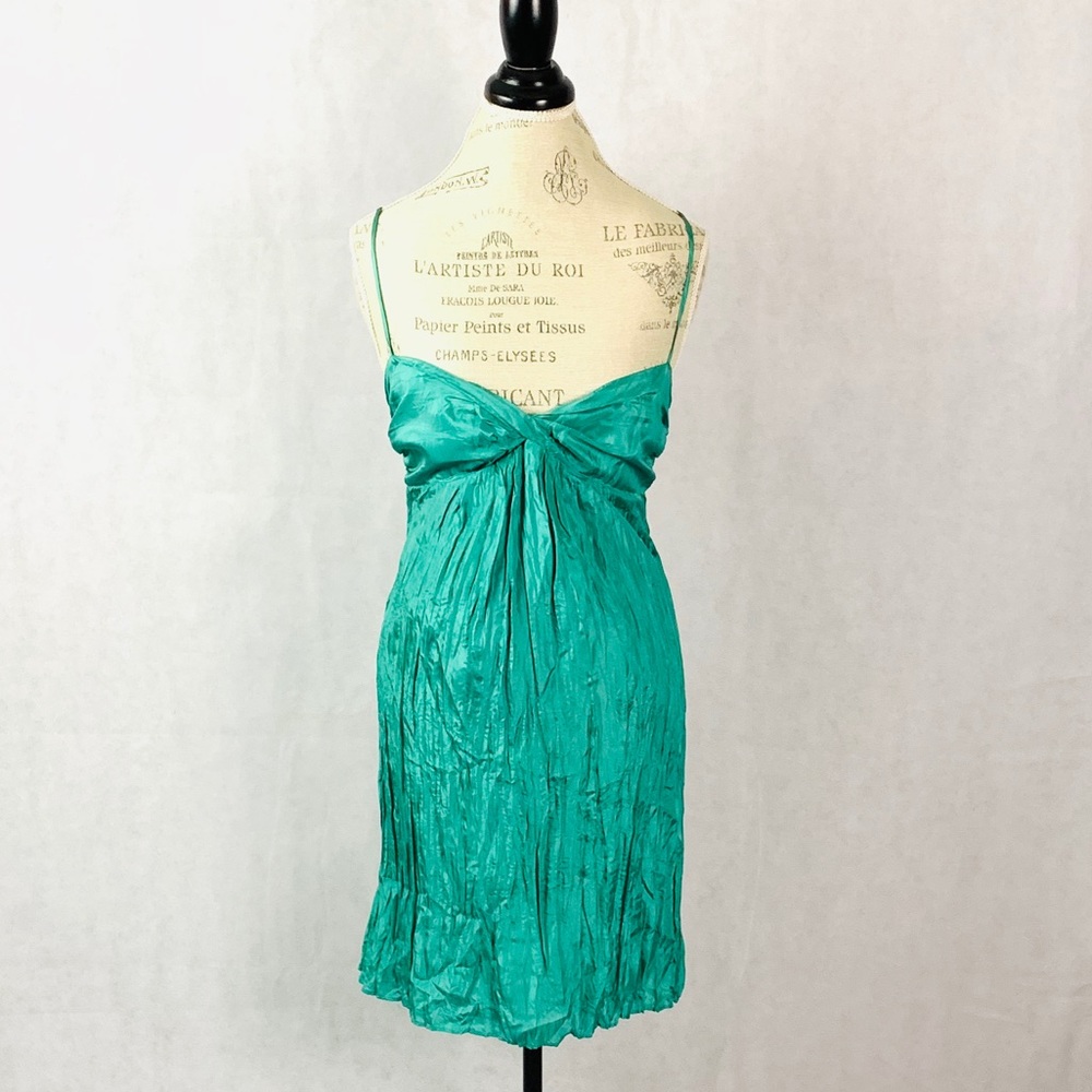 Ann Taylor 100% Silk Green Dress Size 6